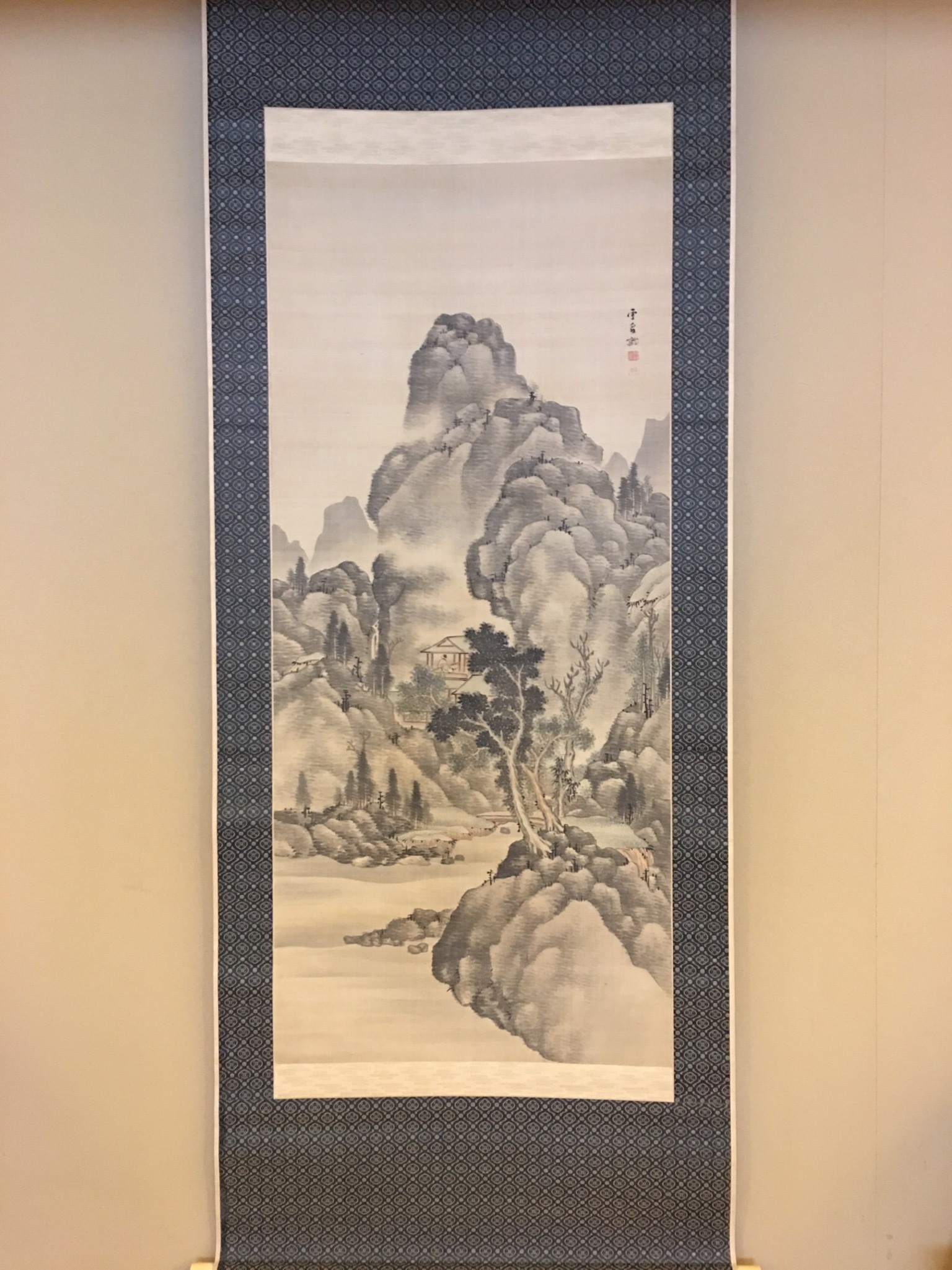 真作/釧雲泉/山水図/夏山烟雨/山家図/掛軸☆宝船☆