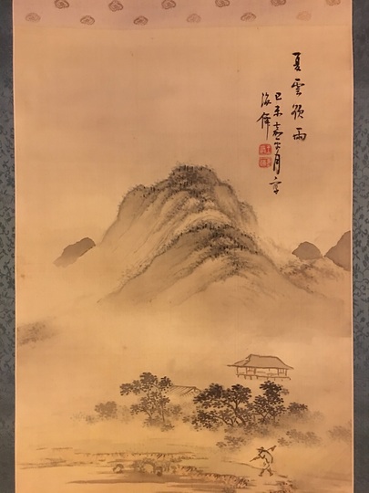 ♥【模写】 掛軸 小田海僊 画賛 桐箱付き 掛け軸 骨董品 ♥【模写