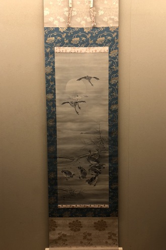 MR1 年末年始感謝セール、￼谷文晁 【五位鷺に芦】 真筆 茶掛け 掛軸