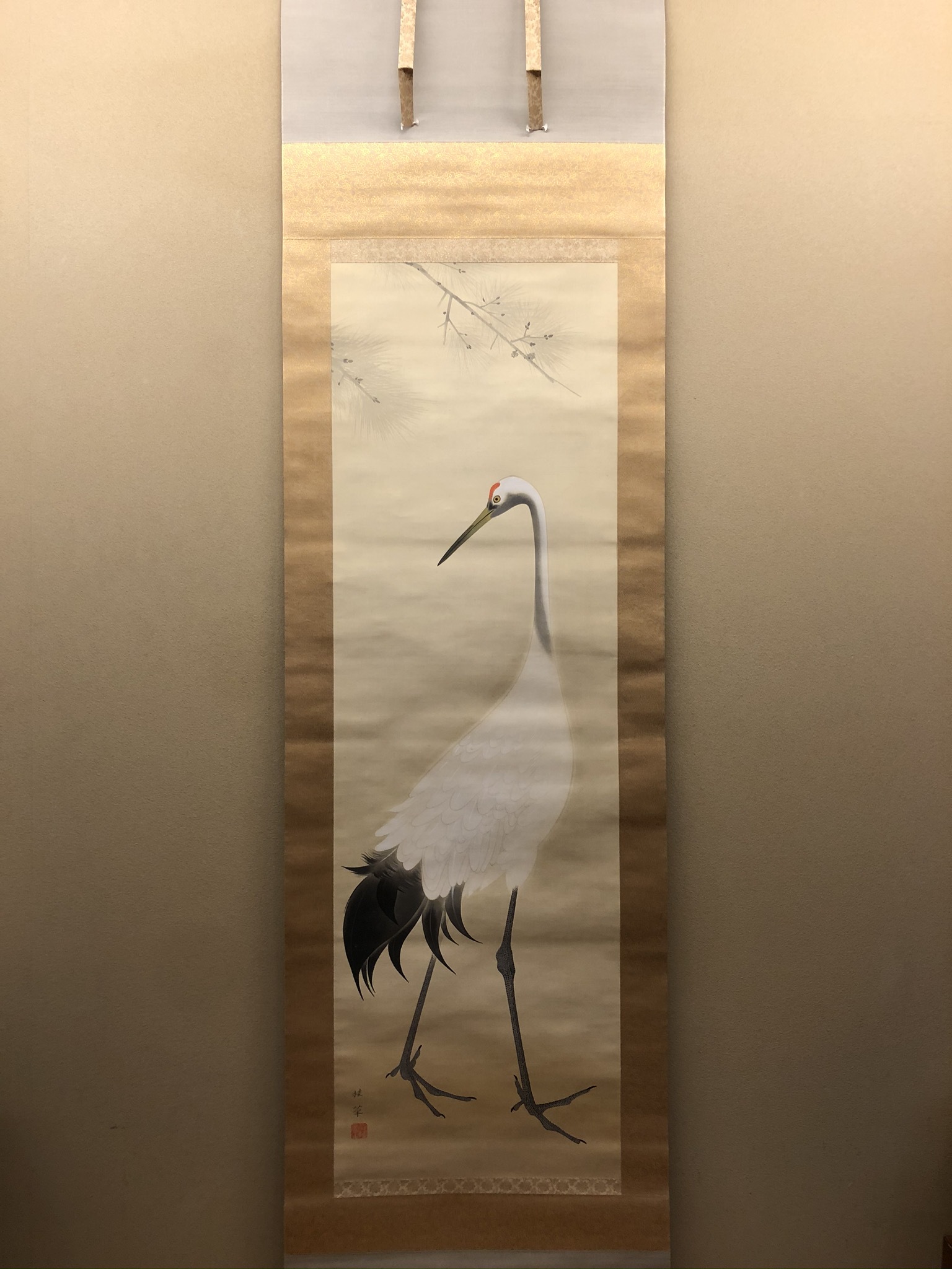 日本画 掛け軸 鶴 桂堂画 日本画 掛け軸 鶴 桂堂画 鶴 絵画