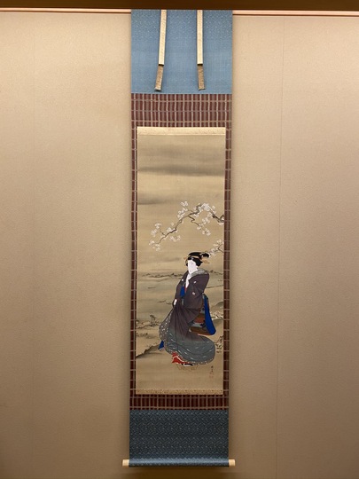 蹄斎北馬 羽黒洞の図録掲載品 鳥追と萬歳 葛飾北斎の弟子 肉筆 日本画