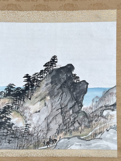 模写】掛軸 川合玉堂 雁と竹図 水墨画 風雅の趣 古画風 和の静けさ S7