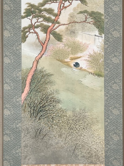 ◎掛け軸/秋の風景？ 楽天市場】掛け軸 月に秋草 (北山歩生) 送料無料