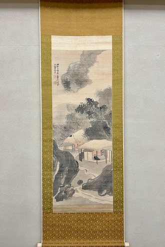 掛け軸 松映 菅公之図 絹本 希少 軸装 茶道具 掛軸 美品 です。 道具