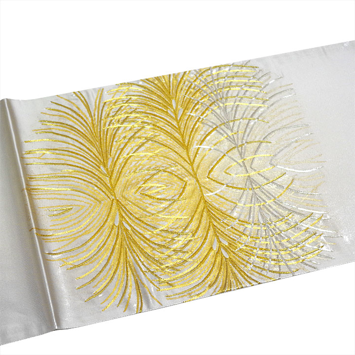 金駒刺繍 引箔袋帯【モダンな植物】 [241021-kinho-43] - ￥126,500