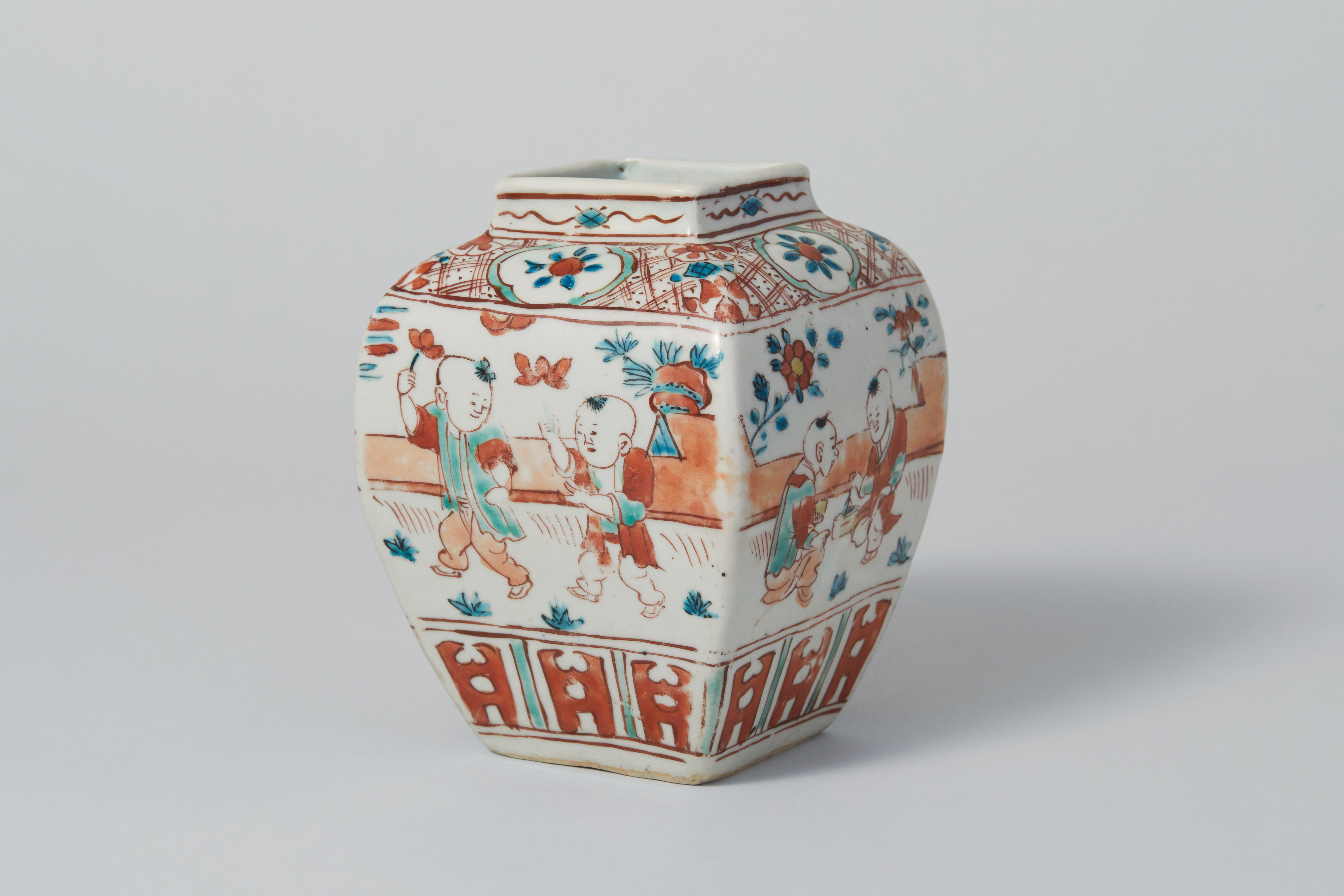 本物保証❗】中国古陶磁器 古美術 明代 古赤絵 五彩 龍と鳳凰 煎茶碗