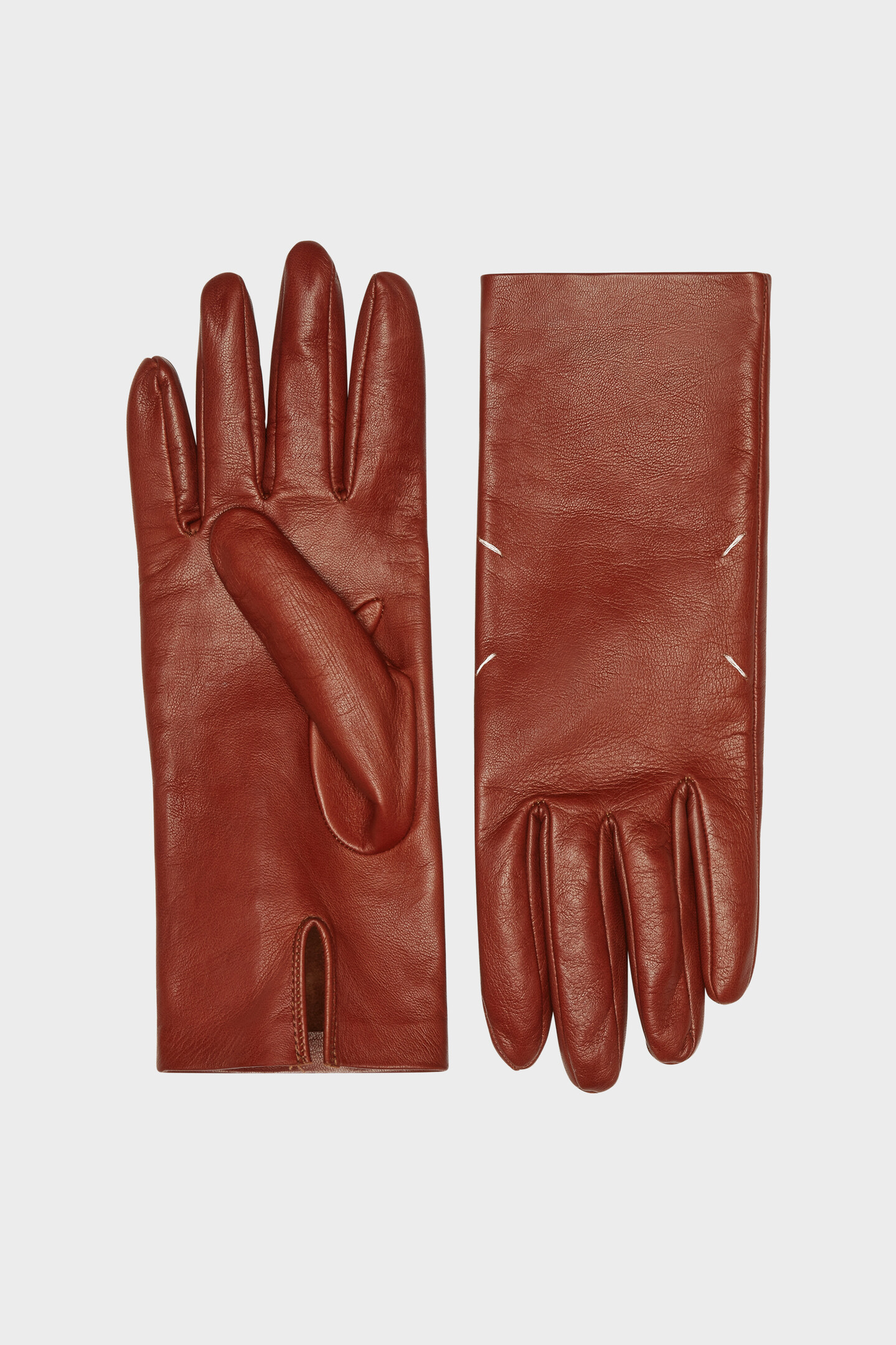 Women's Red Leather Gloves | Maison Margiela