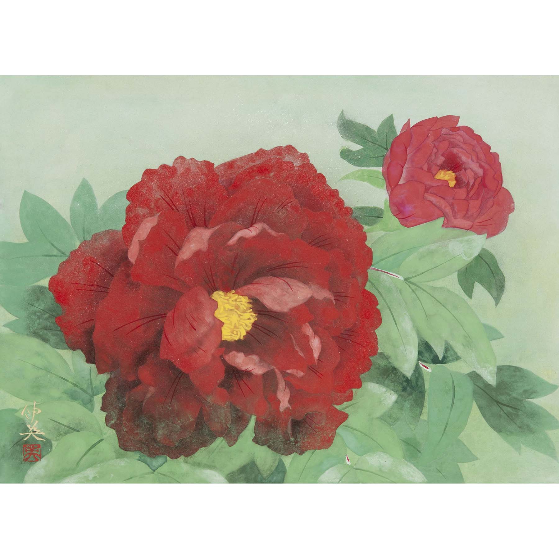 日本画 絵 絵画 ぼたん