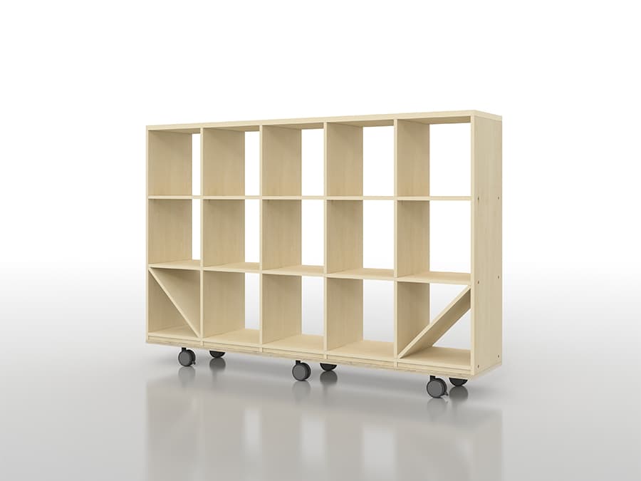 キャスター付き本棚 可動棚|本棚の通販はマルゲリータ