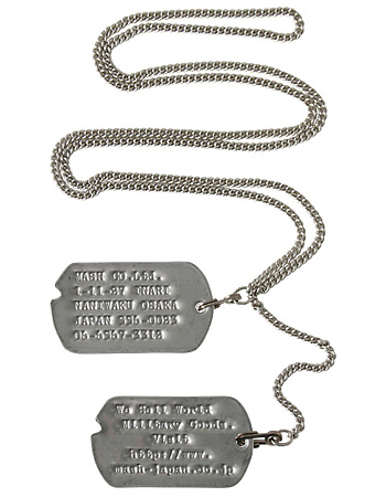 米軍 実物 ドッグタグ&チェーン WW2 US Dog Tag WWIIプレート & M40
