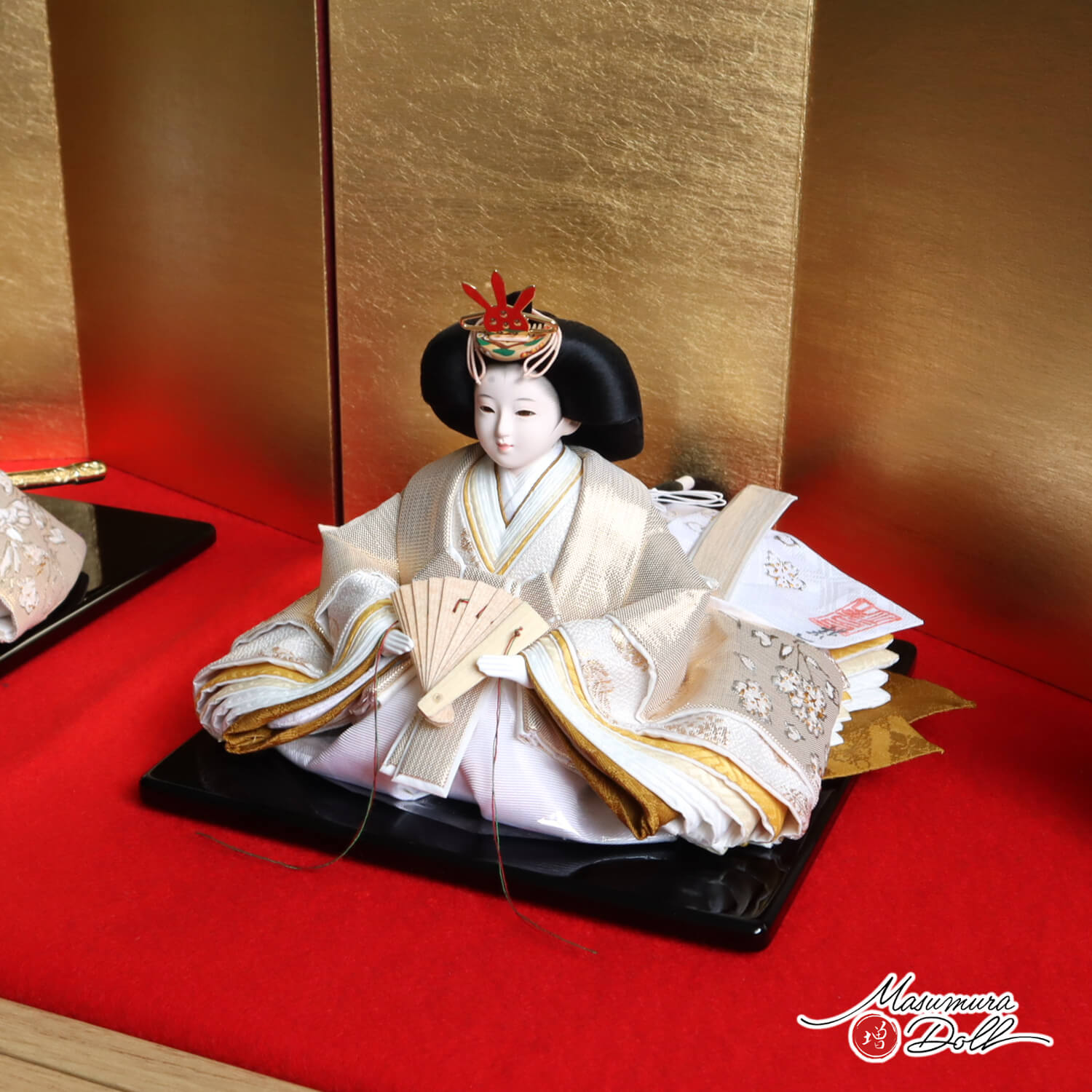 京都・二世 三宅玄祥作 11番 黄金地 手描き絵 「鳳凰 松竹梅 桜」無地