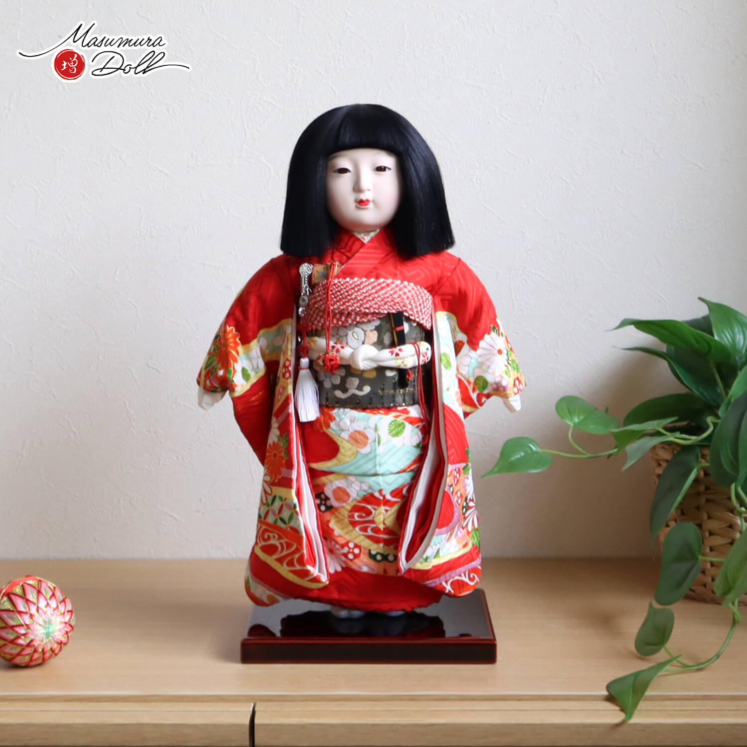 元賀章介作 10号(尺二) 着尺 別染め 流水に花 京友禅 手縫い衣装 赤