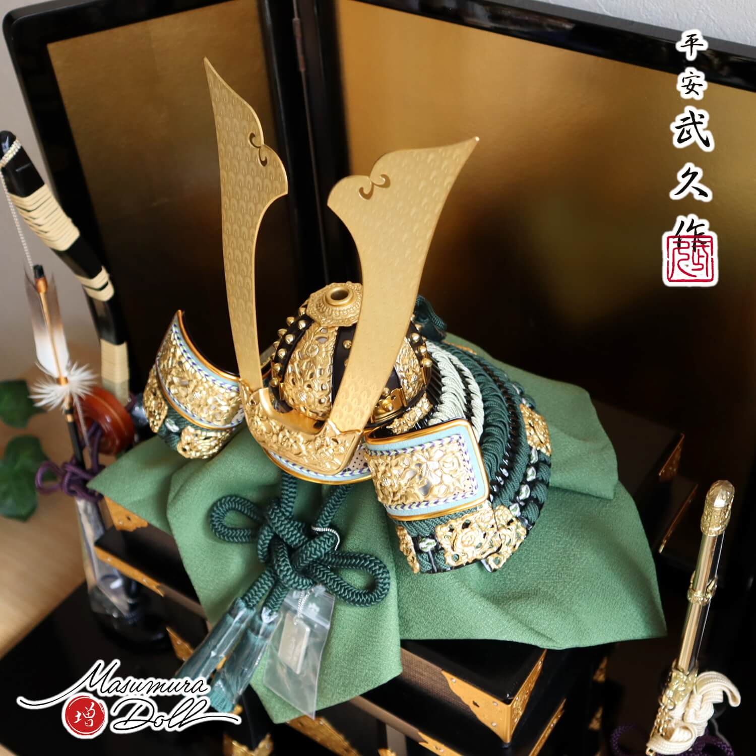 純銀 関工芸 武比古 純銀製 兜 3号(剣付 )銀製 伝統工芸 置物 純銀 関