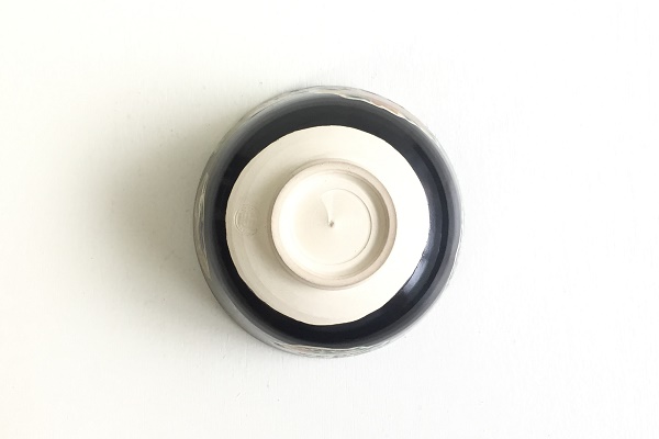 抹茶茶碗 黒地 四季草花丸紋 平安赤雲作販売|通販