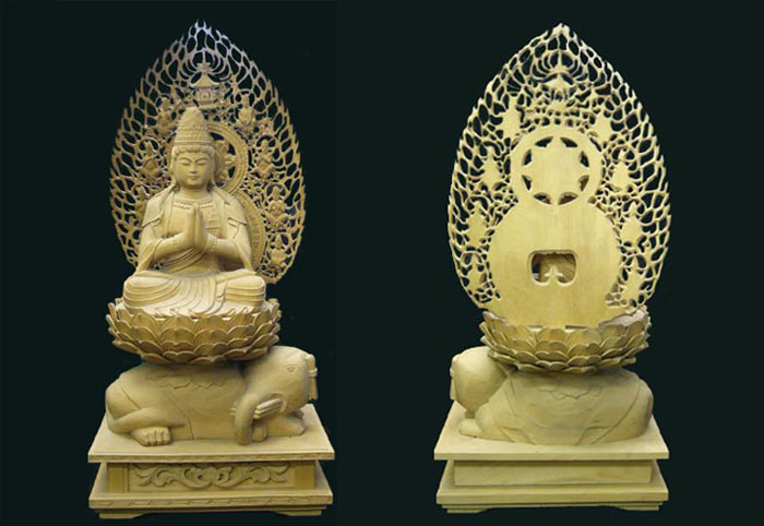 普賢菩薩の木彫仏像を販売しております。普賢菩薩は知恵の仏として有名