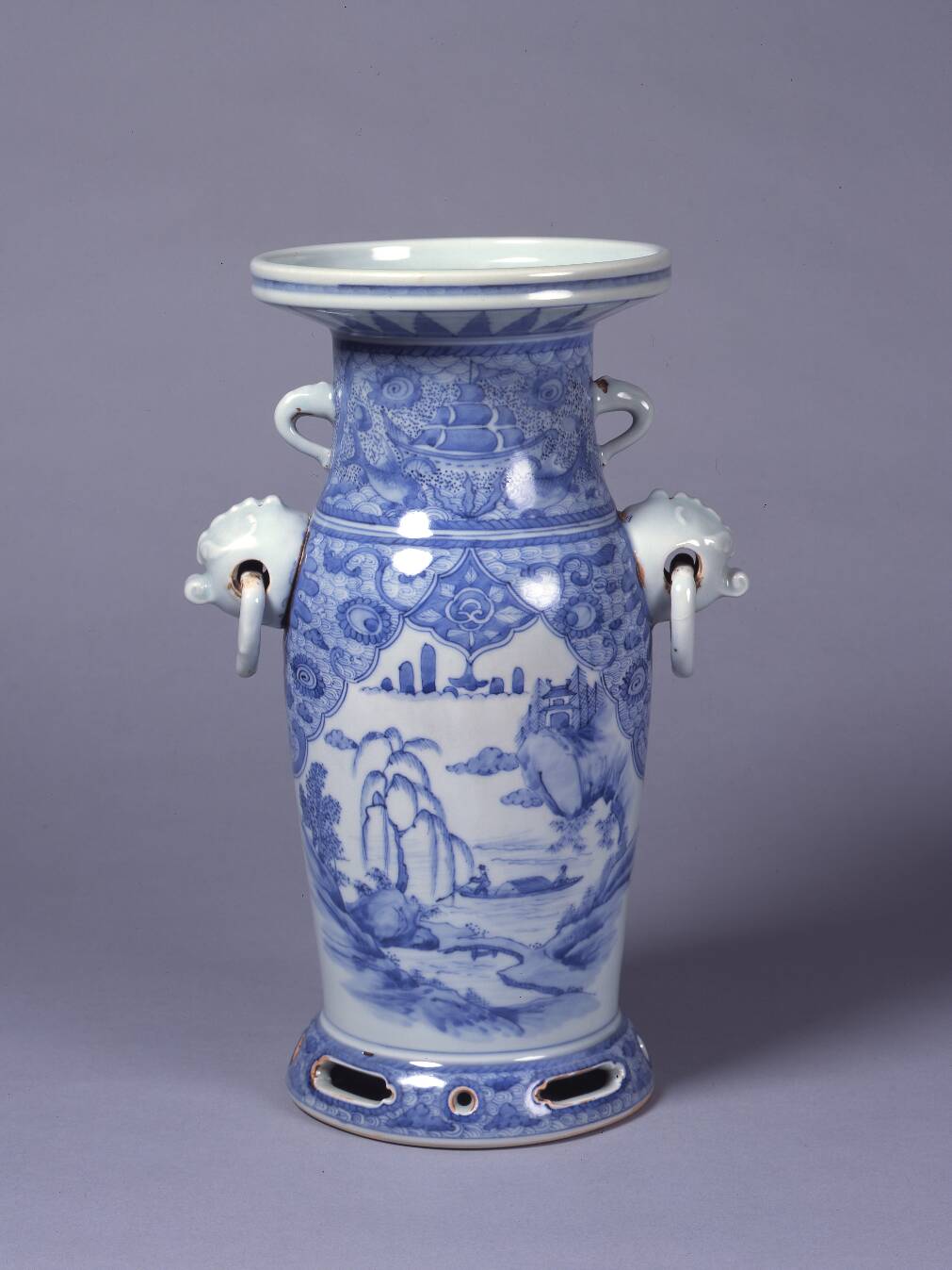 2902 松右衛門作 染付山水 花瓶 35cm 2025年最新】Yahoo!オークション