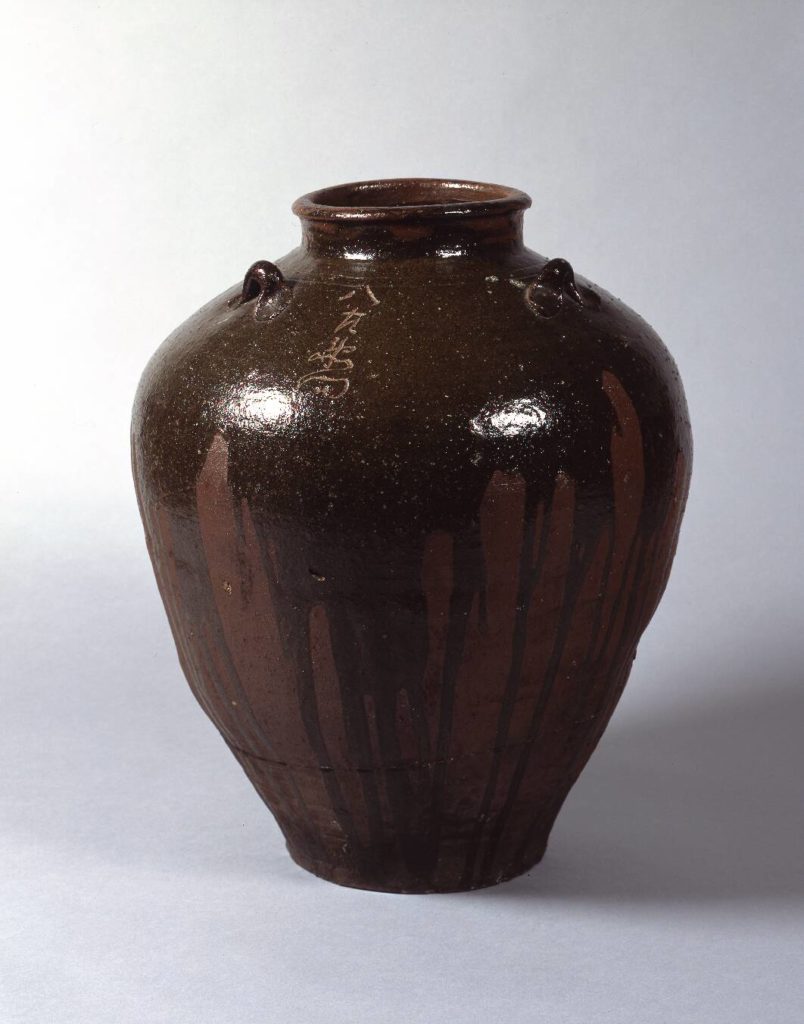 壺 3耳壺 流れ釉 緑釉垂れ釉 景色抜群・PG・丹波】◇鑑賞コレクション