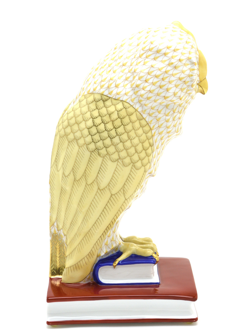 ヘレンド(Herend) ふくろう置物(高さ:29.5cm) 本の上の梟(L)ペア