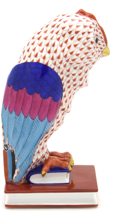 ヘレンド(Herend) ふくろう置物(高さ:21cm) 本の上の梟(M)(05105/VH