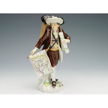 3872 【可愛い置き物】マイセン Meissen 手描きのコロンバイン像 3872