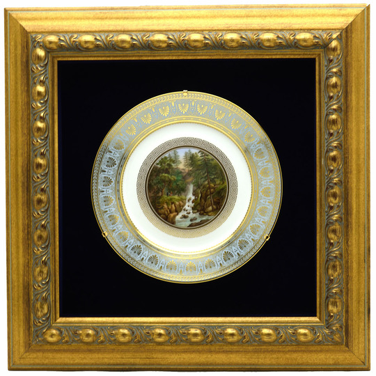 セーブル(Sevres) 飾り皿【店頭展示品】アルザス渓谷の滝 フランスの