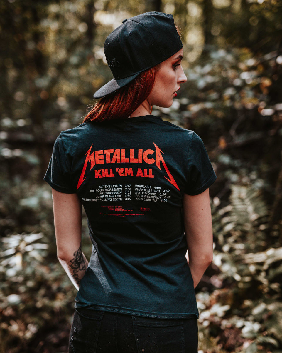 Women's t-shirt METALLICA - KILL EM ALL TRACKS - BLACK - PLASTIC