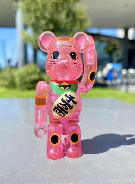 BE@RBRICK 招き猫 桃色透明メッキ 1000％ 招き猫 桃色透明メッキ 1000