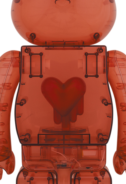 MEDICOM TOY - BE@RBRICK Emotionally Unavailable Clear Red Heart 1000％