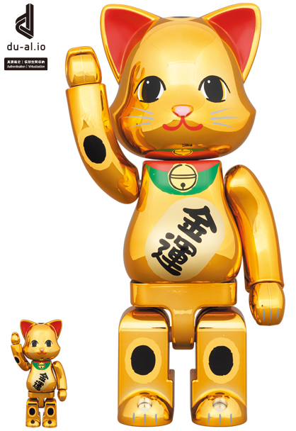 限定BE@RBRICK 招き猫 金運 金メッキ 四 400％ウインク千両