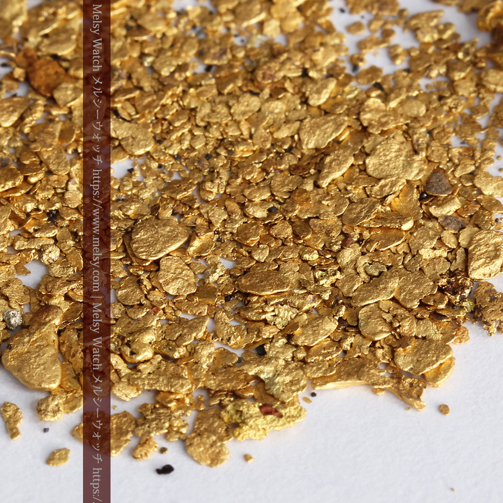 大粒砂金1.07g 42gと大きめの石英の中に見える砂金のよう