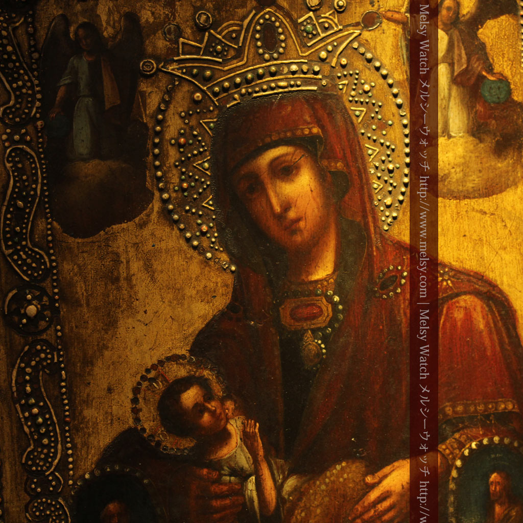 大型【本物保証】聖母子像 イコン画 ロシア正教 キリスト 宗教