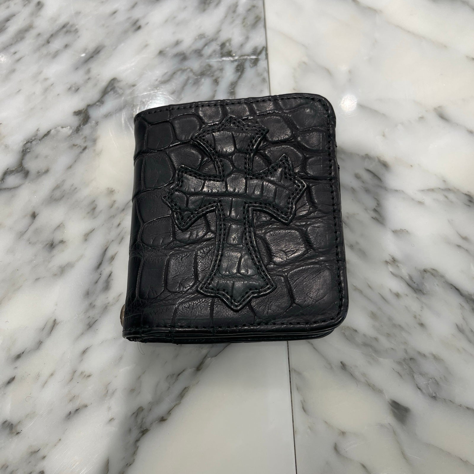 CHROME HEARTS DR DIGIACOMO Alligator Leather Cross Patch Compact