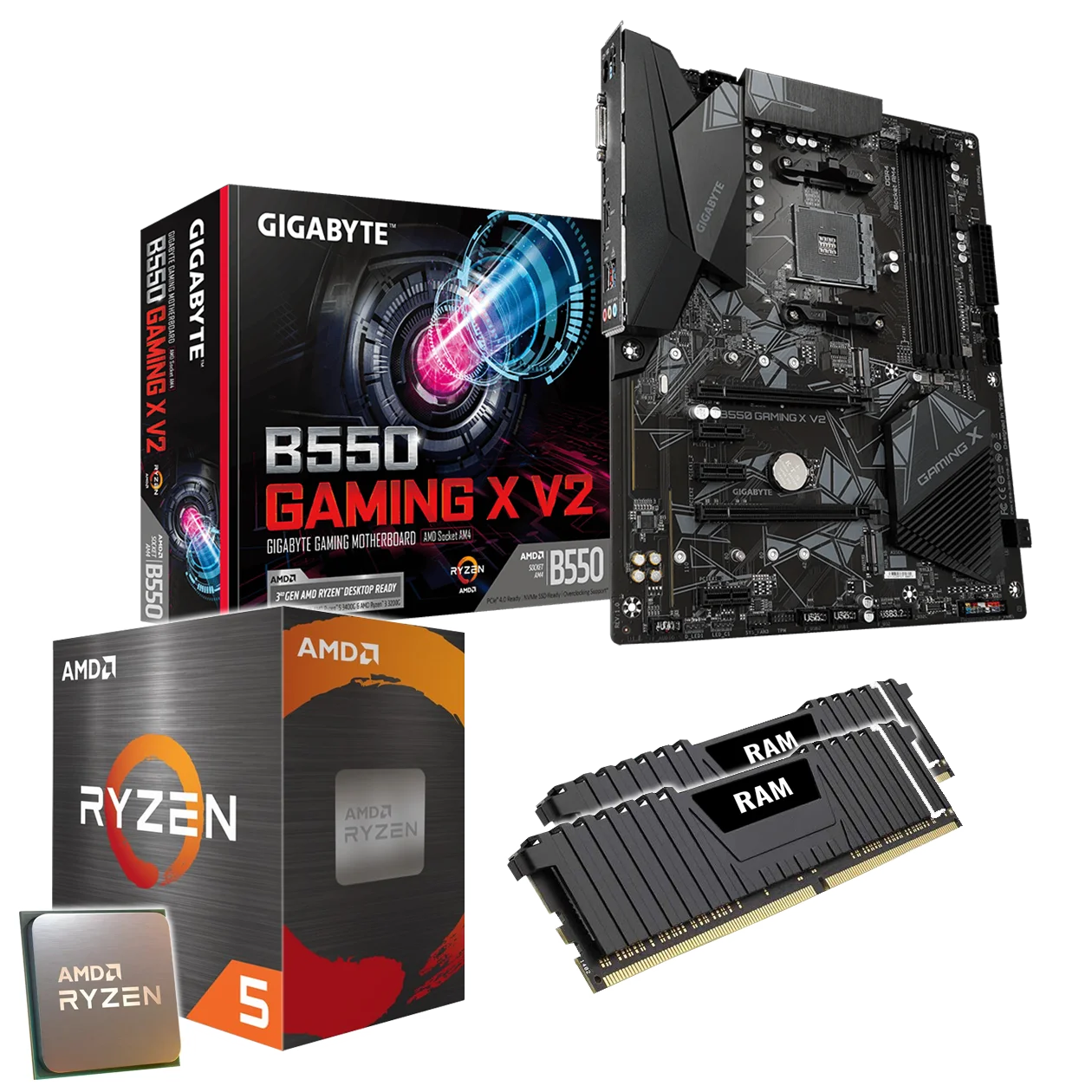 Ryzen 5 5600 & B550M & メモリ16GB セット Ryzen5 5600X B550 メモリ