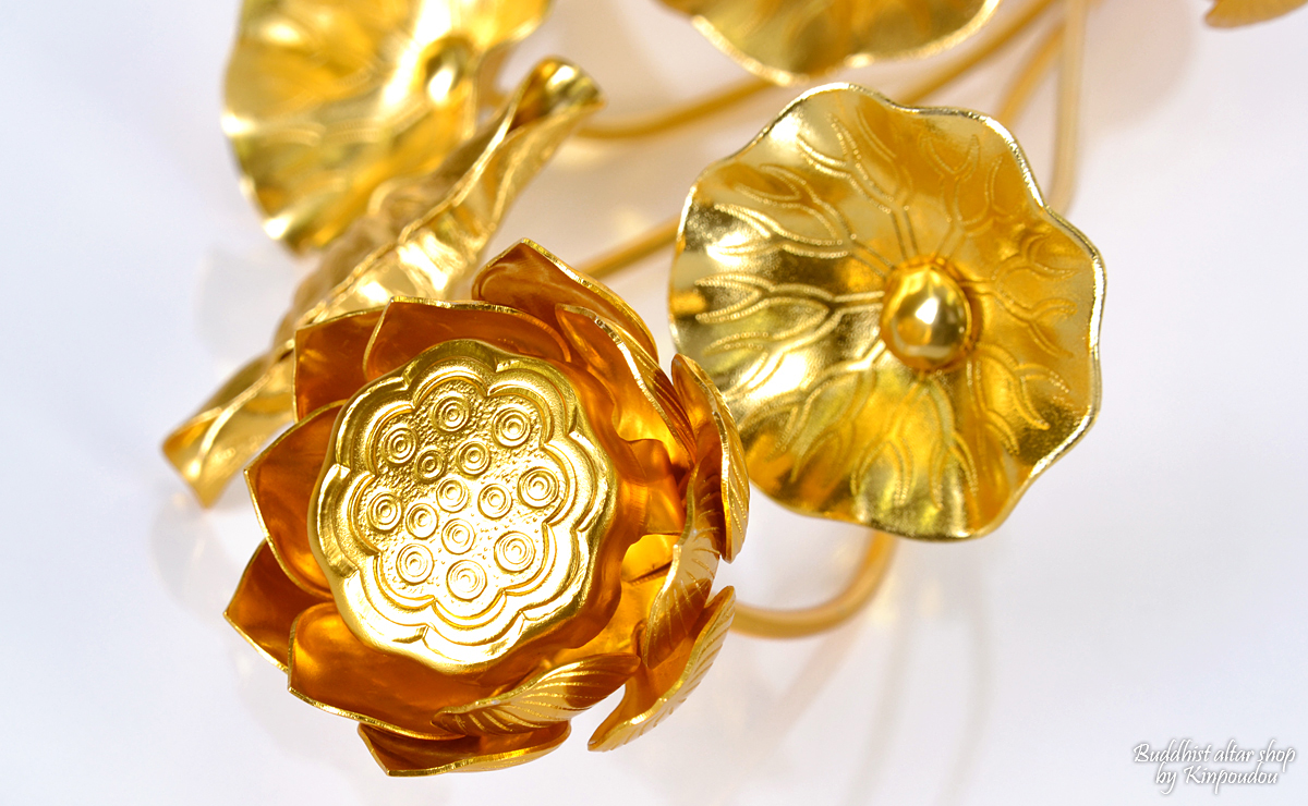 アルミ 常花 15本立 金色 尺5寸 太軸