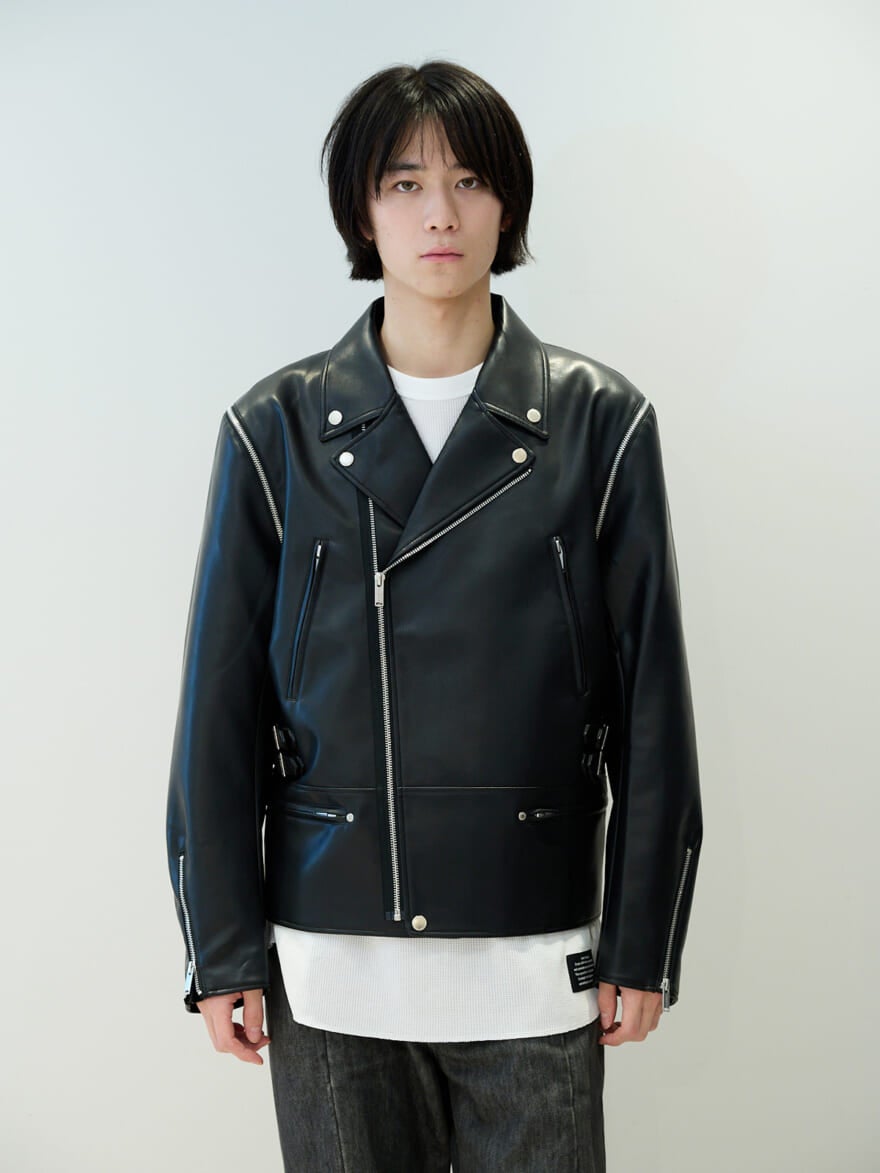UNDERCOVER（アンダーカバー）/ ブラック レザーライダースジャケット