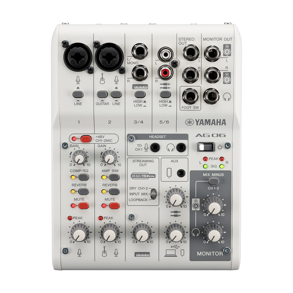 YAMAHA WEBキャスティングミキサー AG06mk2 WHITE【福山楽器センター】