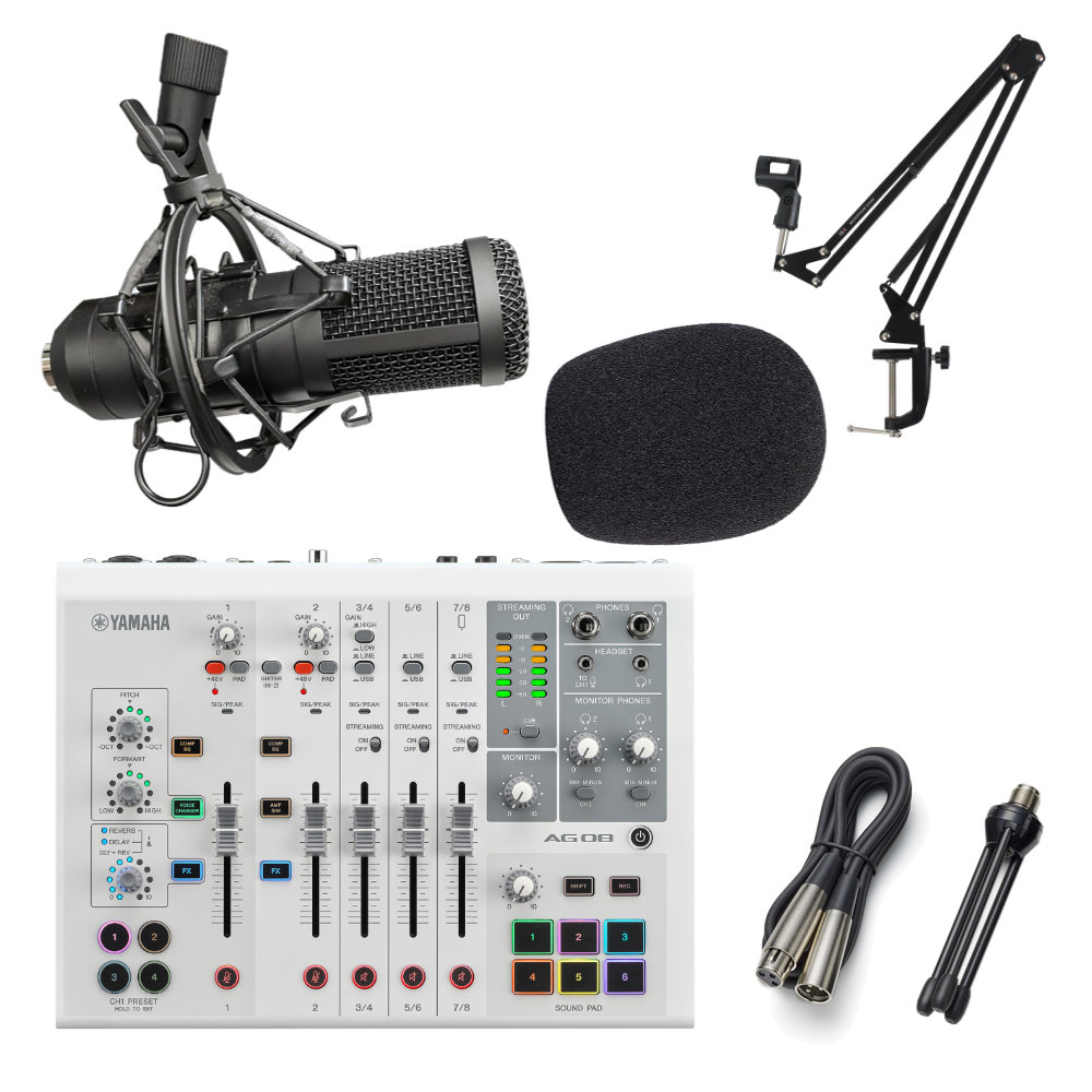 YAMAHA WEBキャスティングミキサー AG08 WHITE ダイナミックマイク