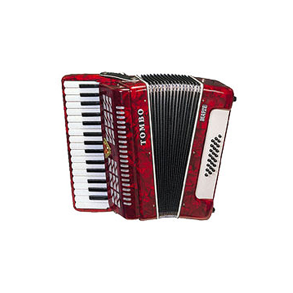 TOMBO アコーディオン T32N レッド 純正ハードケース付き TOMBO トンボ