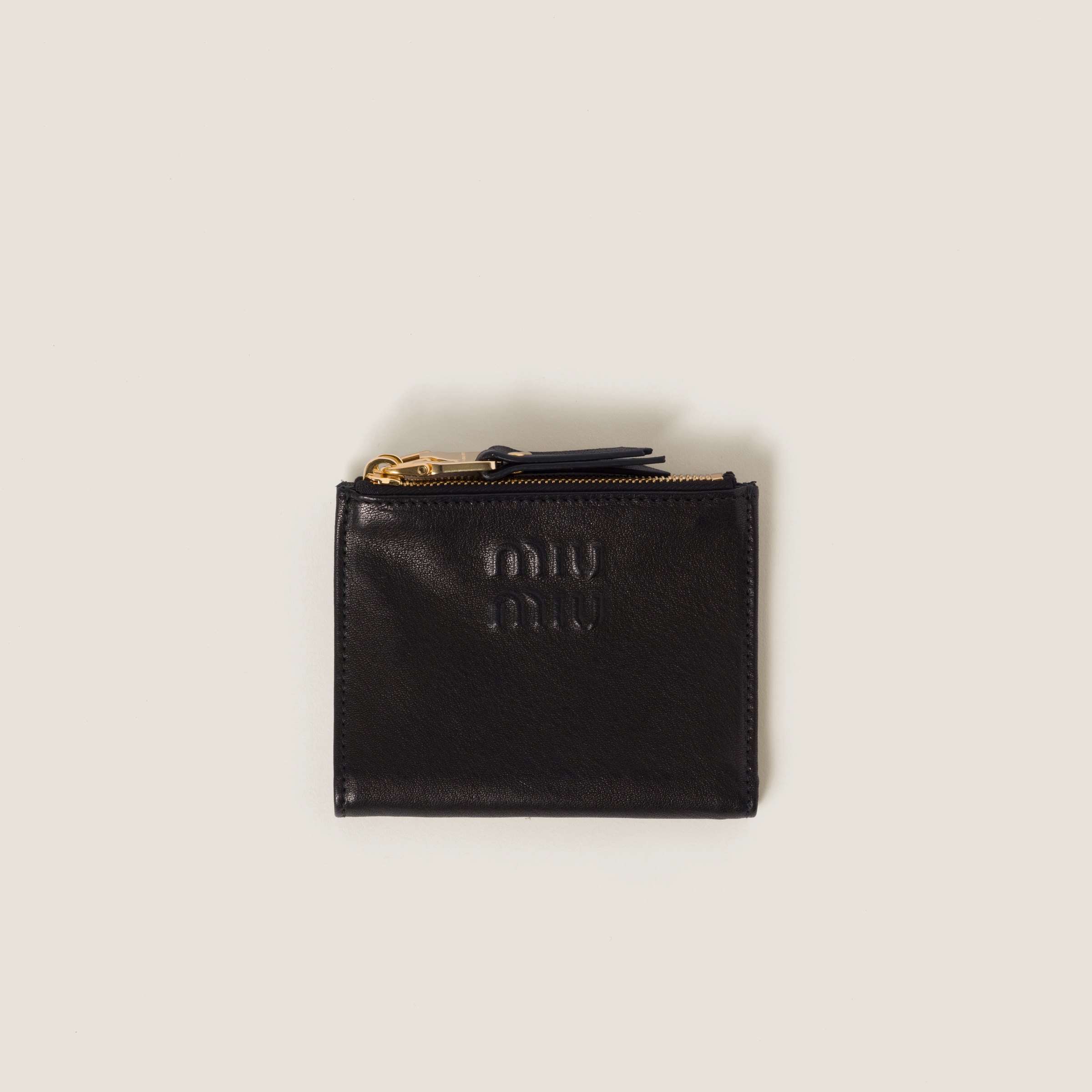 Black Small Nappa Leather Wallet | Miu Miu