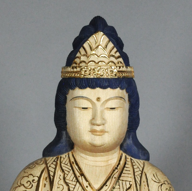 木彫仏像子安鬼子母神坐像 総高45cm 桧材 截金仕上 木彫仏像の制作