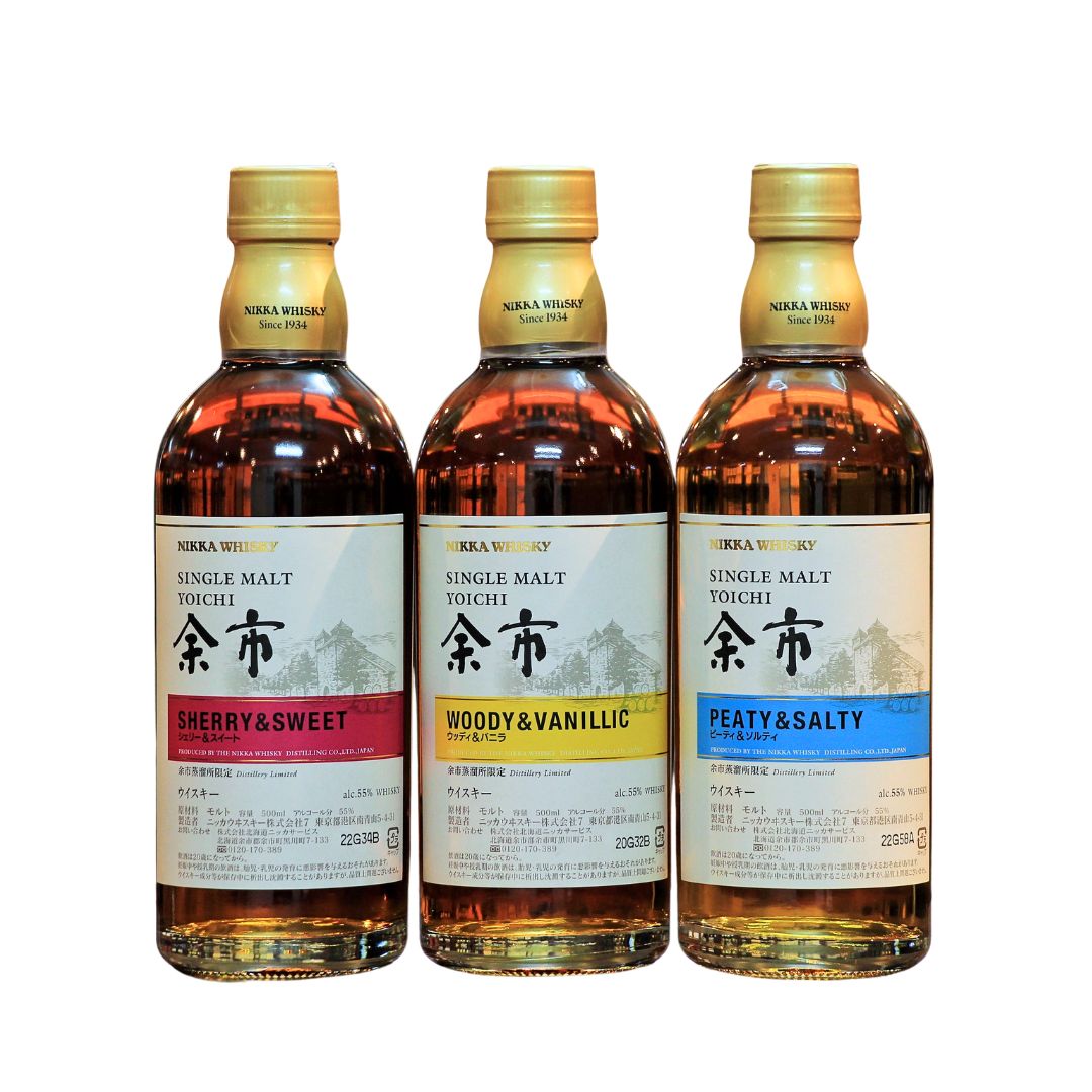 Nikka Yoichi Key Malts 3 Bottle Set Single Malt Japanese Whisky