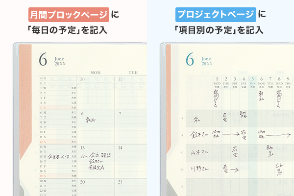 2026年版手帳｜【ダブルスケジュール】 B6 マンスリーブロック