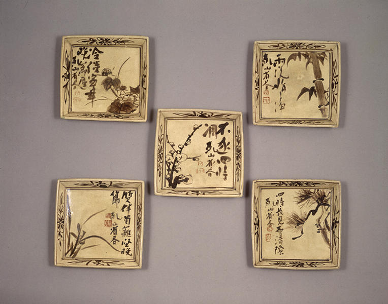 最終価格＊逸品＊乾山 光琳かるた絵皿 最終価格＊逸品＊乾山