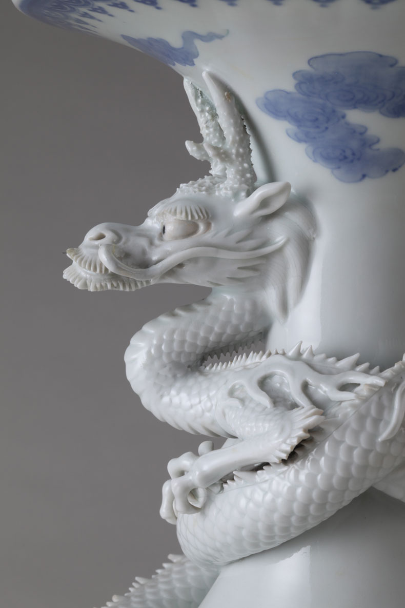 唐獅子 （信楽窯） サイズ 29センチ、 共箱（痛みあり） 唐獅子