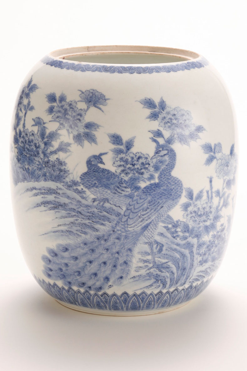 染付花鳥文水指 ｜ みかわち焼 三川内焼- 総合サイト