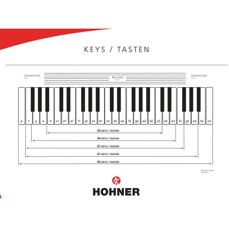 HOHNER Bravo III 80 RED ホーナー アコーディオン ピアノ式 37鍵盤