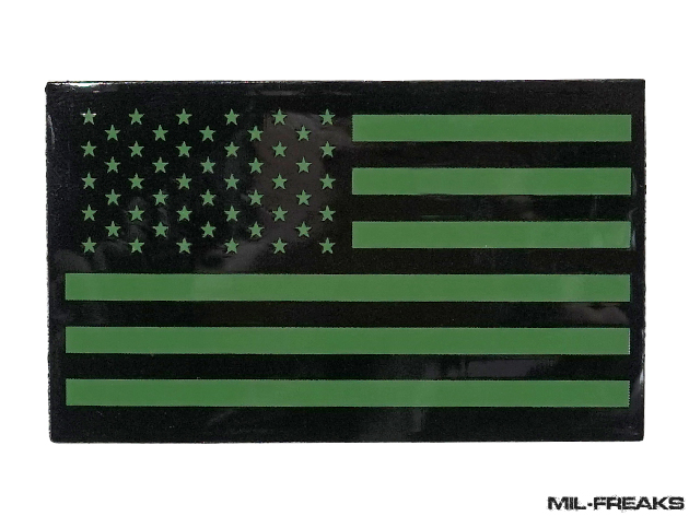 売りきり] 米軍実物 アメリカ国旗 IRパッチ 左星 オリーブ 未使用