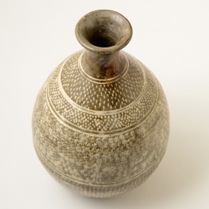 李朝時代絵高麗粉粧灰青沙器鉄絵紋水指茶道具壷壺花瓶時代