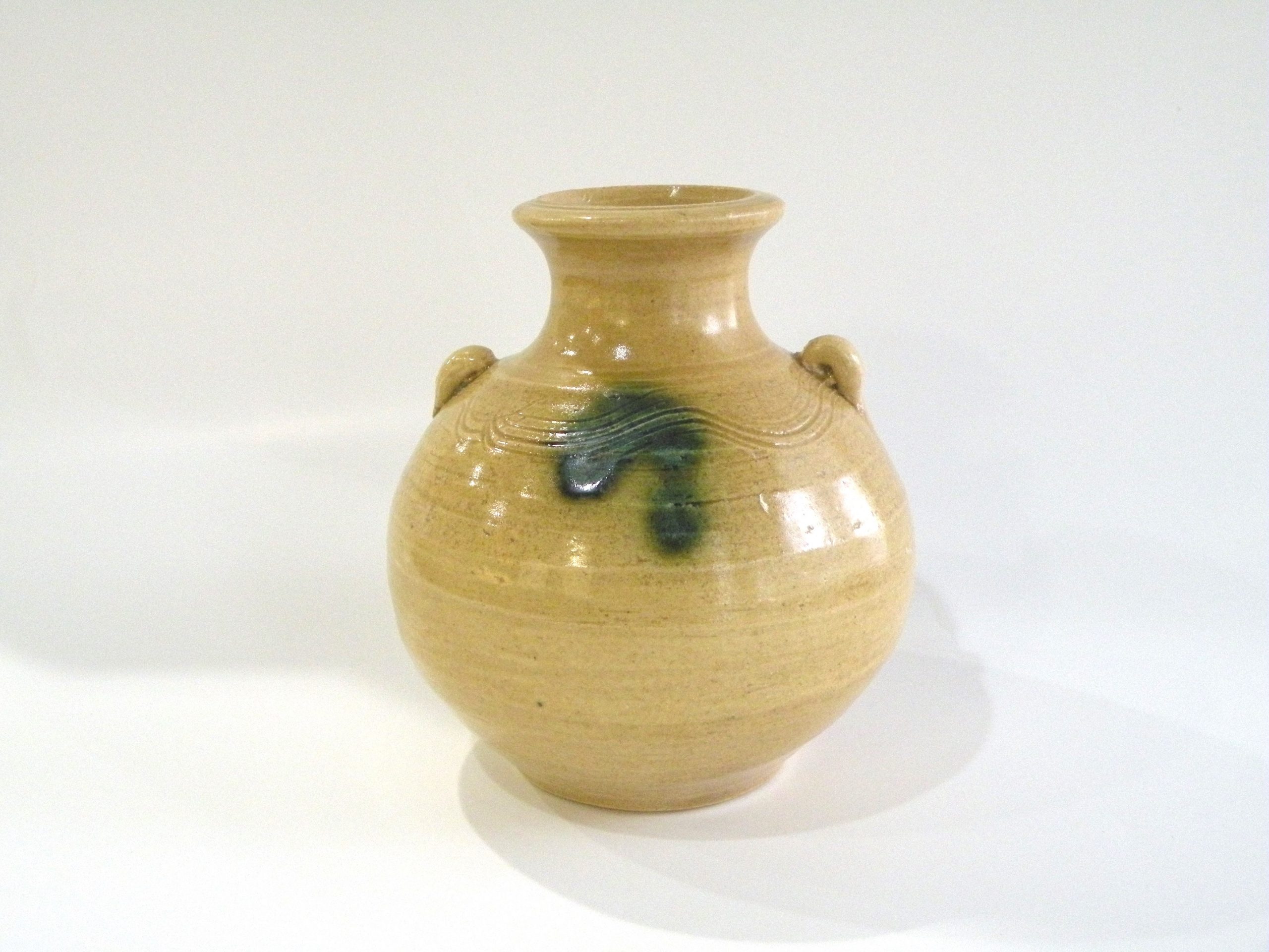 希少】瀬戸本業窯 水野半次郎作 鉄釉瓢形壺 民藝 ◎