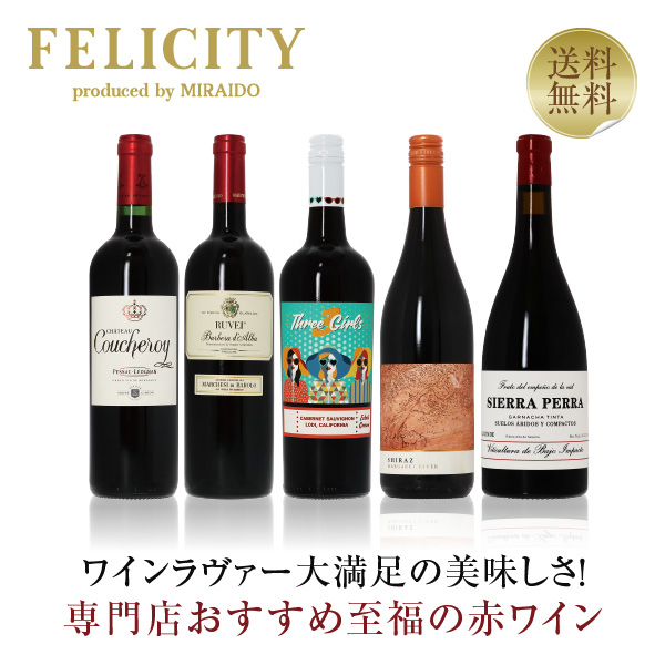 送料無料 【9】専門店が選ぶ 至福の赤ワイン 5本セット 第21弾 750ml×5